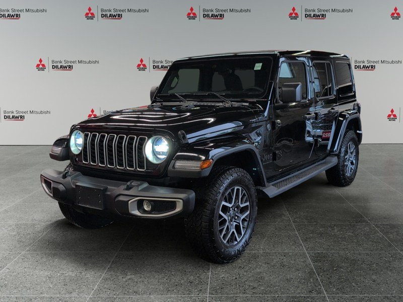 BLACK 2025 Jeep Wrangler Sahara 4 Door 4x4/LOADED with one touch SKYTOP!